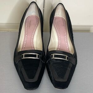 BROOKS BROTHERS Women's Black Cow Hair Leather Heels Size 10